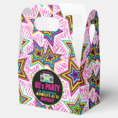 Custom Retro Neon 80's Verjaardagsfeest Bedankdoosjes (Geopend)