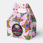 Custom Retro Neon 80's Verjaardagsfeest Bedankdoosjes (Voorkant Zijde)