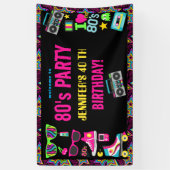 Custom Retro Neon 80's Verjaardagsfeest Spandoek (Verticaal)