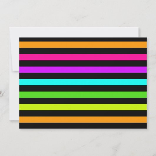 Custom Retro Neon 80's Verjaardagsfeestuitnodiging Kaart (Achterkant)