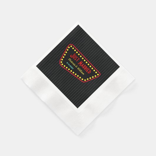 Custom Retro net getrouwd bruiloft servetten (Hoek)