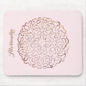Custom Retro Pastel Pink Ombre Rose Gold Doily  Muismat (Voorkant)