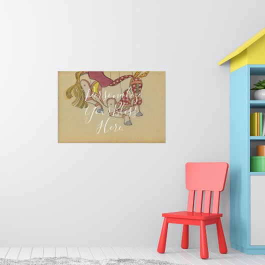 CUSTOM Retro Pop Puppet Horse Art Print  (Kinderkamer 1)
