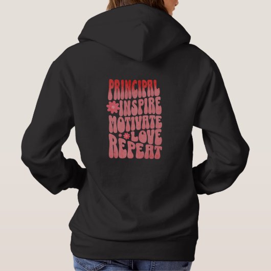 Custom Retro Principal Inspire Motivate Love Name Hoodie (Achterkant)