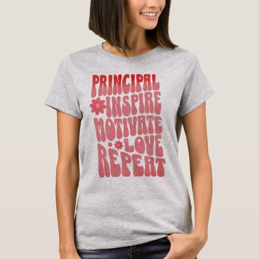 Custom Retro Principal Inspireren Motiveren Liefde T-shirt (Voorkant)