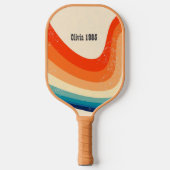 Custom Retro Rainbow Stripes Pickleball Paddle (Voorkant)