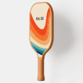 Custom Retro Rainbow Stripes Pickleball Paddle (Links)