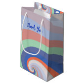Custom Retro Rainbow Swirl Bedankt Klein Cadeauzakje (Achterkant Gekanteld)