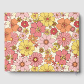 Custom Retro roze geel bloemen afstudeerfeest Gastenboek (Achterkant)