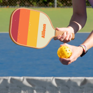 Custom Retro Stripes Pickleball Paddle