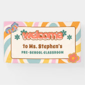Custom Retro Style Welkom Leraar's Classroom Spandoek (Horizontaal)