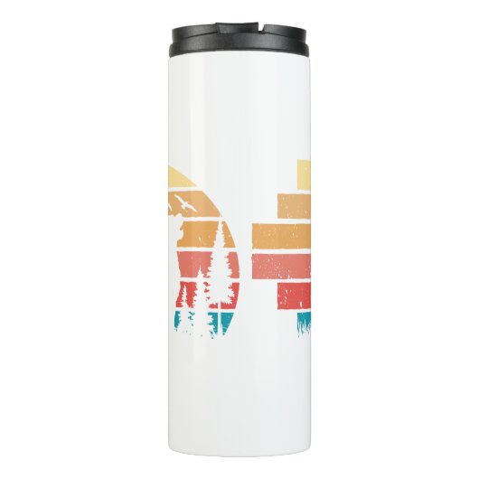 Custom Retro Styled Golden Recovery Hondenliefhebb Thermosbeker (Achterkant)