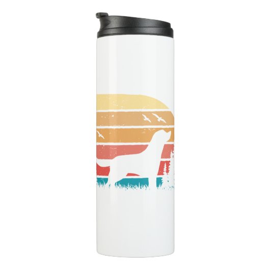 Custom Retro Styled Labrador Retriever Hondenliefh Thermosbeker (Geroteerd rechts)