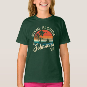 Custom Retro Sunset Familie Strand Vakantie Matchi T-shirt