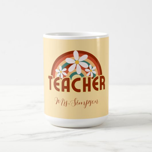 Custom Retro Teacher Mok met naam (Center)