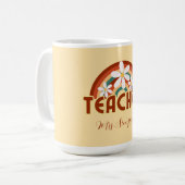 Custom Retro Teacher Mok met naam (Voorkant links)