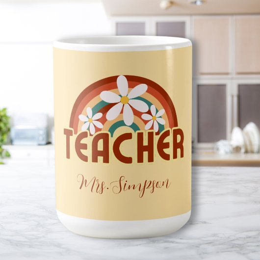 Custom Retro Teacher Mok met naam