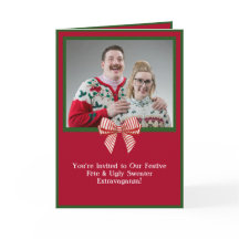 Custom Retro Vakantie Lelijke Trui Party Uitnodigi