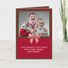 Custom Retro Vakantie Lelijke Trui Party Uitnodigi Feestdagen Kaart