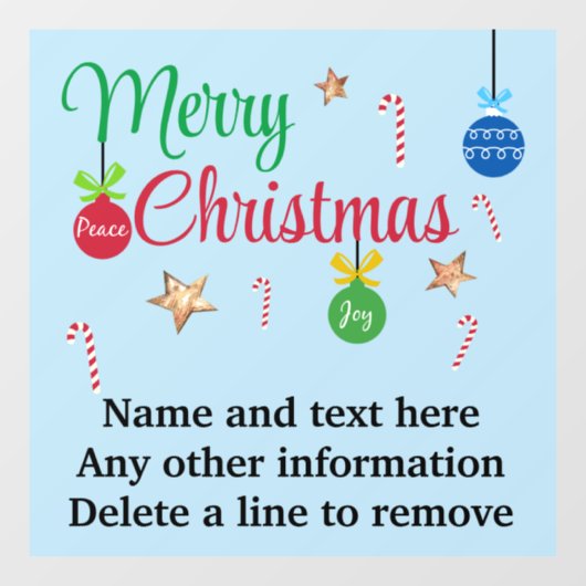 Custom Retro Vakantie Vrolijk Kerstfeest 12x12 Raamsticker (Vel)