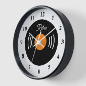 Custom retro vinyl gramophone record wall clock (Hoek)