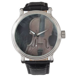 Custom retro violin_grey horloge