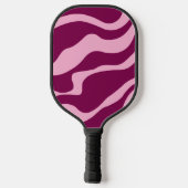 Custom Retro Zebra Stripes Wavy Lines Magenta Pink Pickleball Paddle (Achterkant)