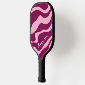 Custom Retro Zebra Stripes Wavy Lines Magenta Pink Pickleball Paddle (Links)