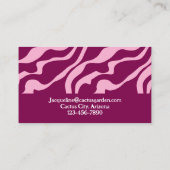 Custom Retro Zebra Stripes Wavy Lines Magenta Pink Visitekaartje (Achterkant)