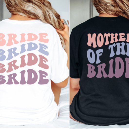 Custom Retro Zuster van de bruid bruiloft T-shirt