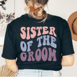 Custom Retro Zuster van de bruidegom bruiloft T-shirt