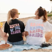 Custom Retro Zuster van de bruidegom bruiloft T-shirt