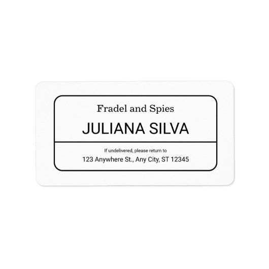 Custom Return Address Label (Voorkant)