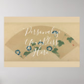 CUSTOM Rinpa School Morning Glory Fan Pattern Art Poster (Voorkant)