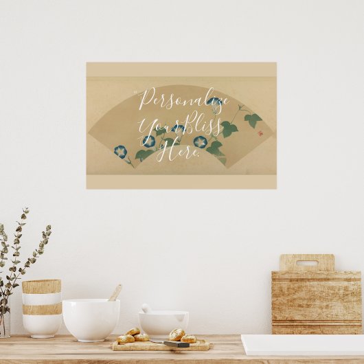 CUSTOM Rinpa School Morning Glory Fan Pattern Art Poster (Keuken)
