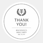 Custom RN Nurse Graduation Party Bedankt Ronde Sticker (Voorkant)