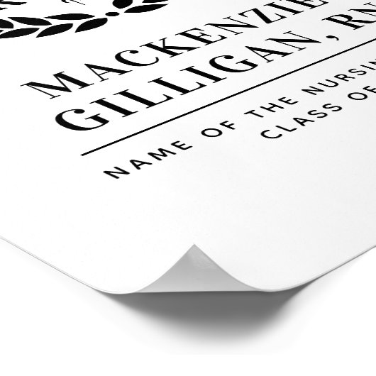 Custom RN Nursing School Afstuderen Poster (Hoek)