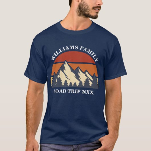 Custom Road Trip Berg Sunset Familie Reünie T-shirt (Voorkant)
