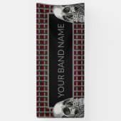 Custom Rock Band Skull Heavy Metal Music Festival Spandoek (Verticaal)