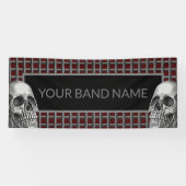 Custom Rock Band Skull Heavy Metal Music Festival Spandoek (Horizontaal)