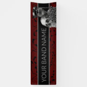 Custom Rock Band Skull Heavy Metal Music Festival Spandoek (Verticaal)