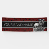 Custom Rock Band Skull Heavy Metal Music Festival Spandoek (Horizontaal)