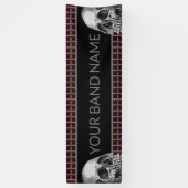 Custom Rock Band Skull Heavy Metal Music Festival Spandoek (Verticaal)