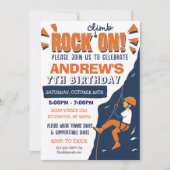 Custom Rock Climbing Birthday Party Invitation Kaart (Voorkant)
