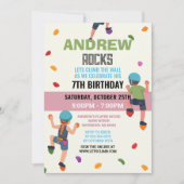Custom Rock Climbing Birthday Party Invitation Kaart (Voorkant)