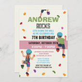Custom Rock Climbing Birthday Party Invitation Kaart (Voorkant / Achterkant)