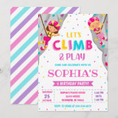 Custom Rock Girl Climb verjaardagsfeestje Kaart (Voorkant / Achterkant)