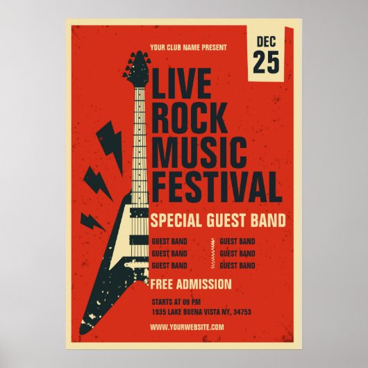 Custom Rock Music Festival Poster (Voorkant)