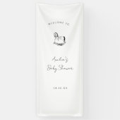 Custom Rocking Horse Baby Shower Welcome  Spandoek (Verticaal)