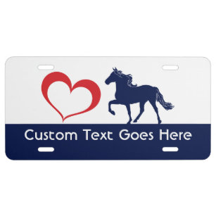 Custom Rocky Mountain Horse Heart Silhouette Nummerplaat